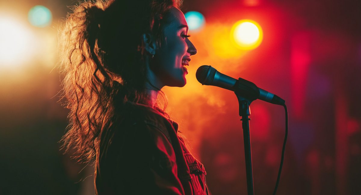 Woman Singing in Profile